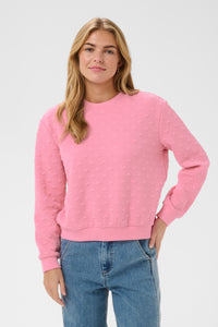 Saint Tropez PadmiaSZ Bonbon Pink Heart Embossed Sweatshirt, 30514921
