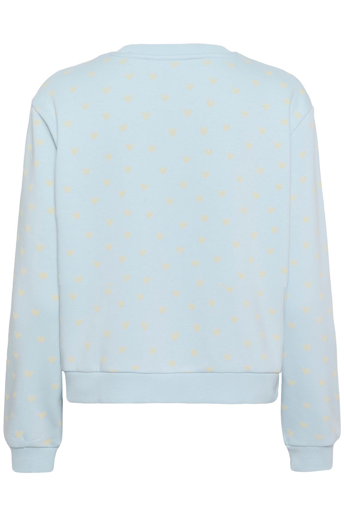 Saint Tropez Pamma Baby Blue/Beige Heart Print Fleece Lined Sweatshirt, 30514963