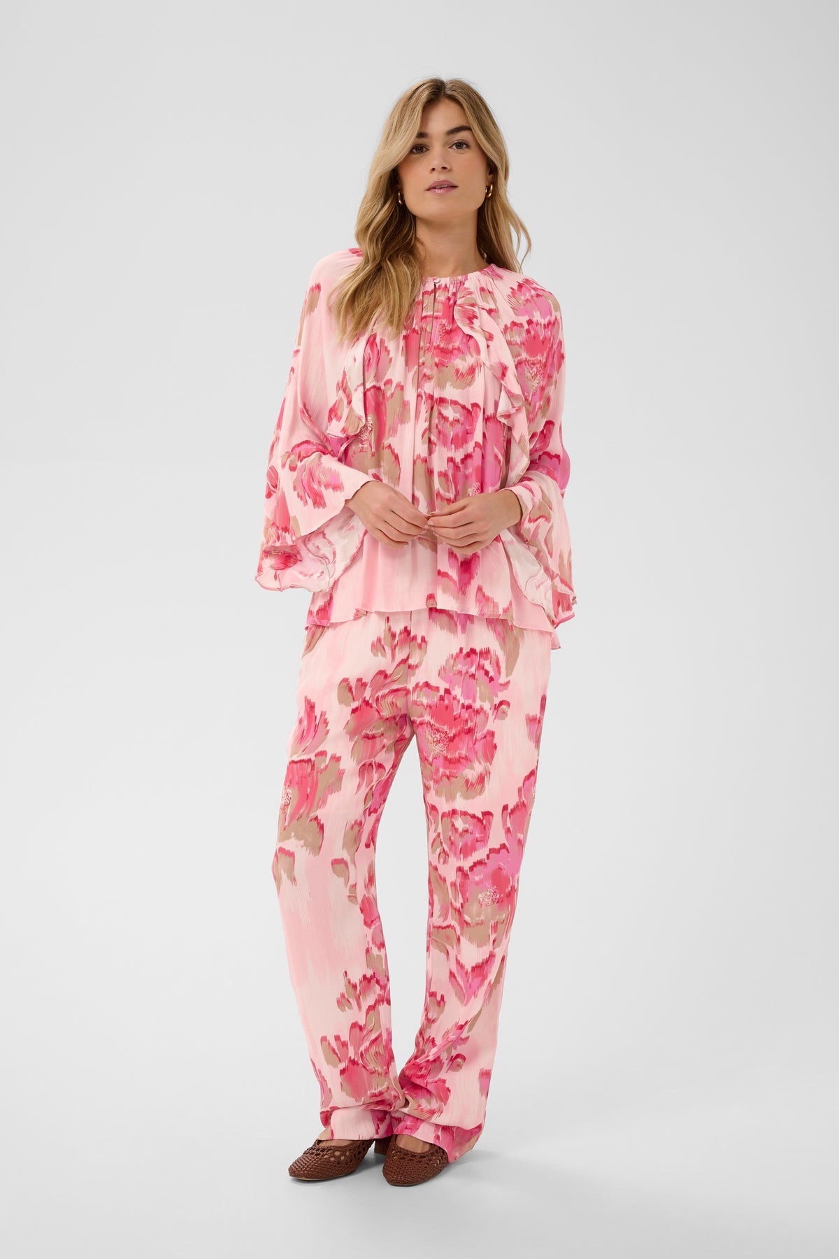 Saint Tropez PollyanaSZ Poppy Shaded Flower Print Oversized Blouse, 30515004