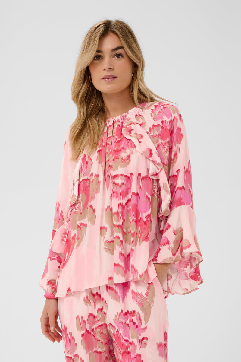 Saint Tropez PollyanaSZ Poppy Shaded Flower Print Oversized Blouse, 30515004