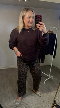 Garcia Chyla HighWaisted Leopard Print Barrel Leg Jeans