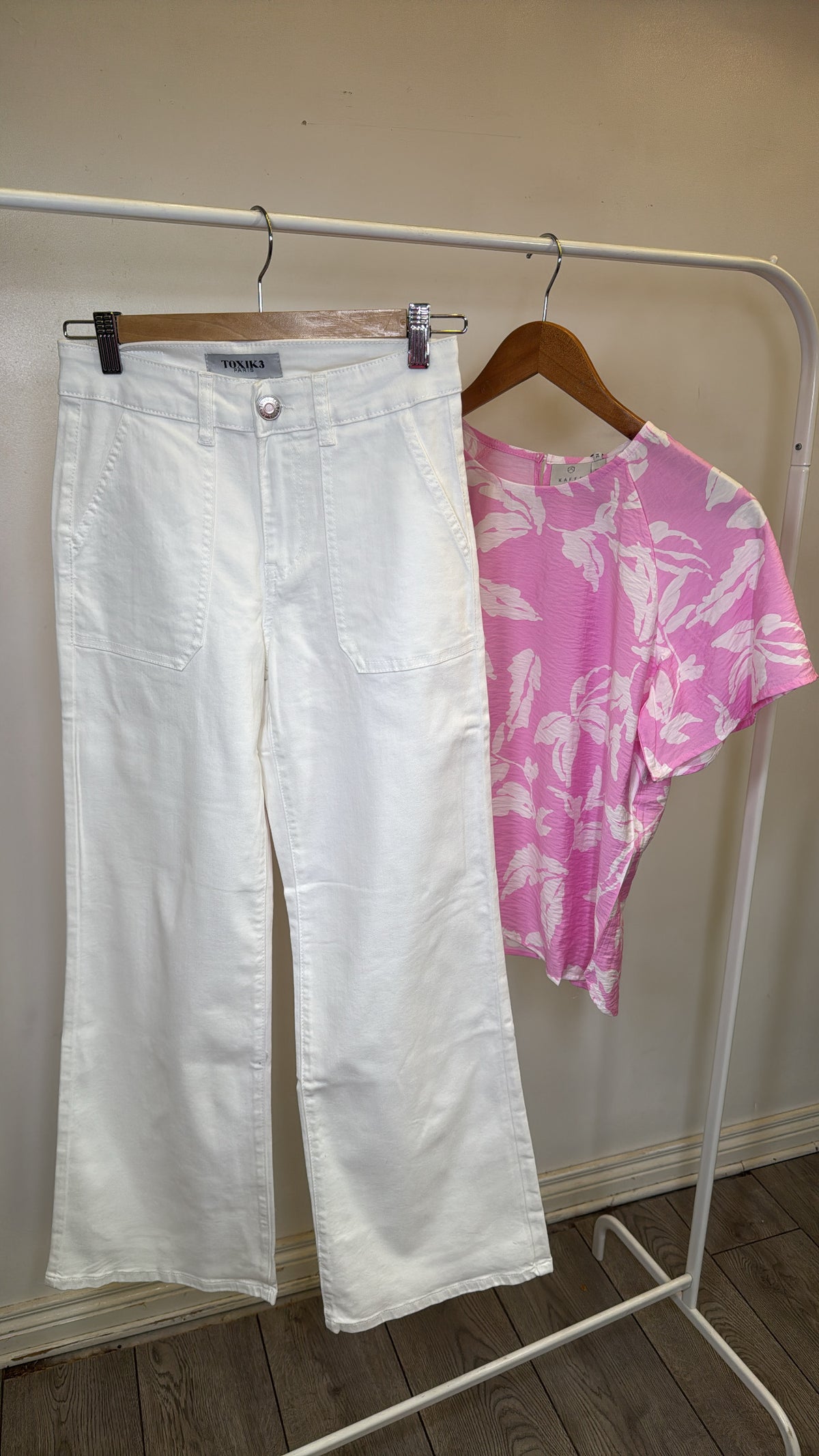 Toxik Highwaisted White Wide Leg Culotte Jeans