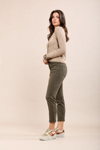 Toxik Highwaisted Boyfriend Khaki Cropped Jeans