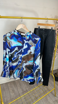 Coster Copenhagen Blue Flow Print Shirt