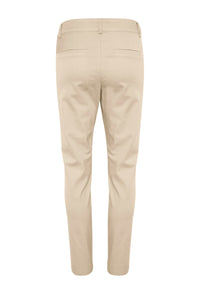 Kaffe Kalea Highwaisted Stone Beige Slim Leg Chino Trousers