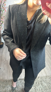 Soaked in Luxury Cahlina Corinne Ultimate Gunmetal Black Longline Blazer