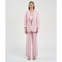 Access Fashion Baby Pink Single Breasted Crepe Blazer with Pockets, 43-1052