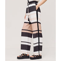 Access Fashion Black Colourblock Stripe Sequin Wide Leg Trousers, 43-5006