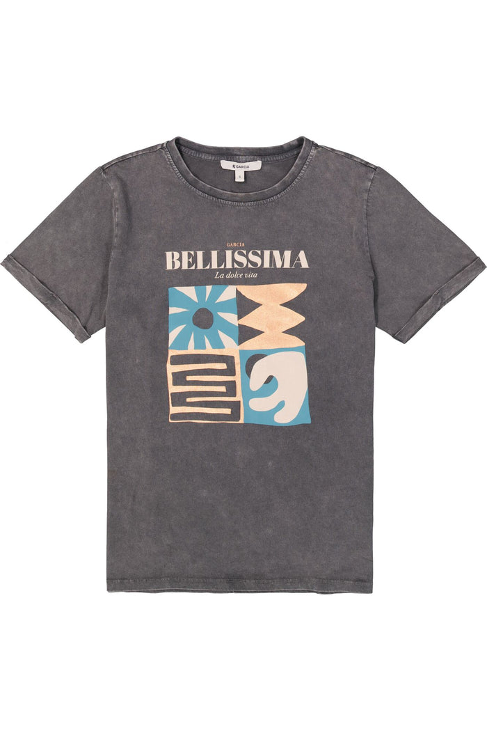 Garcia Charcoal Grey Logo Front T-Shirt