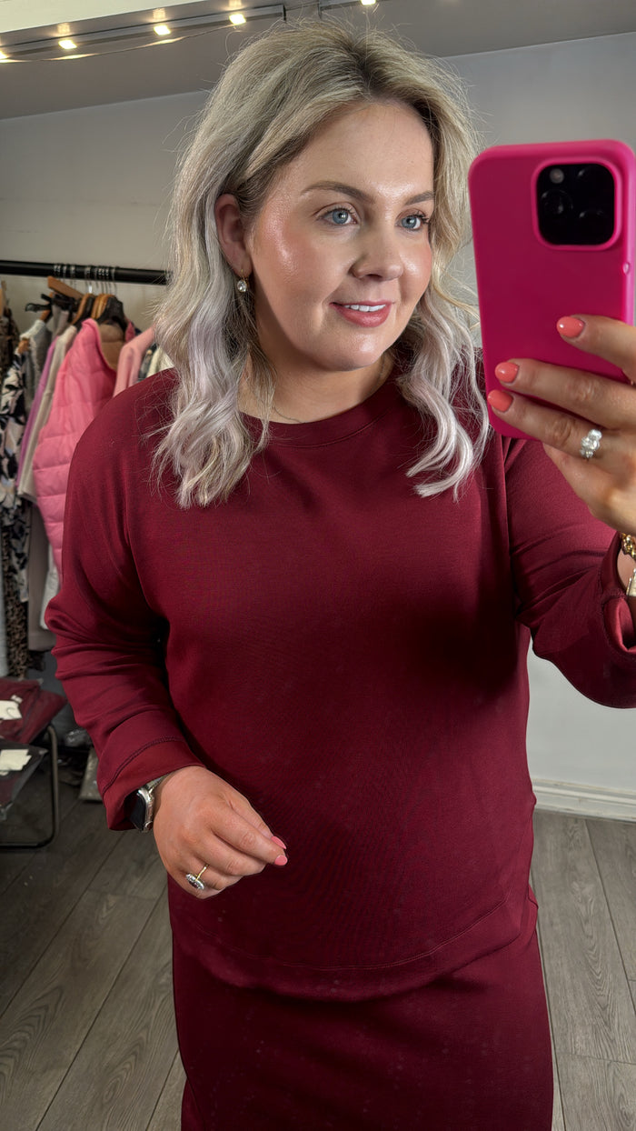 InWear Gincent Cabernet Modal Supersoft Dipped Hem Sweatshirt