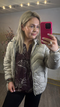 Fransa Frpadma Feather Beige Puffa Coat