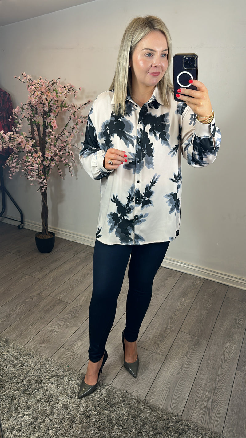 Access Fashion Oversized Floral Printed Longline Shirt, 34-7042