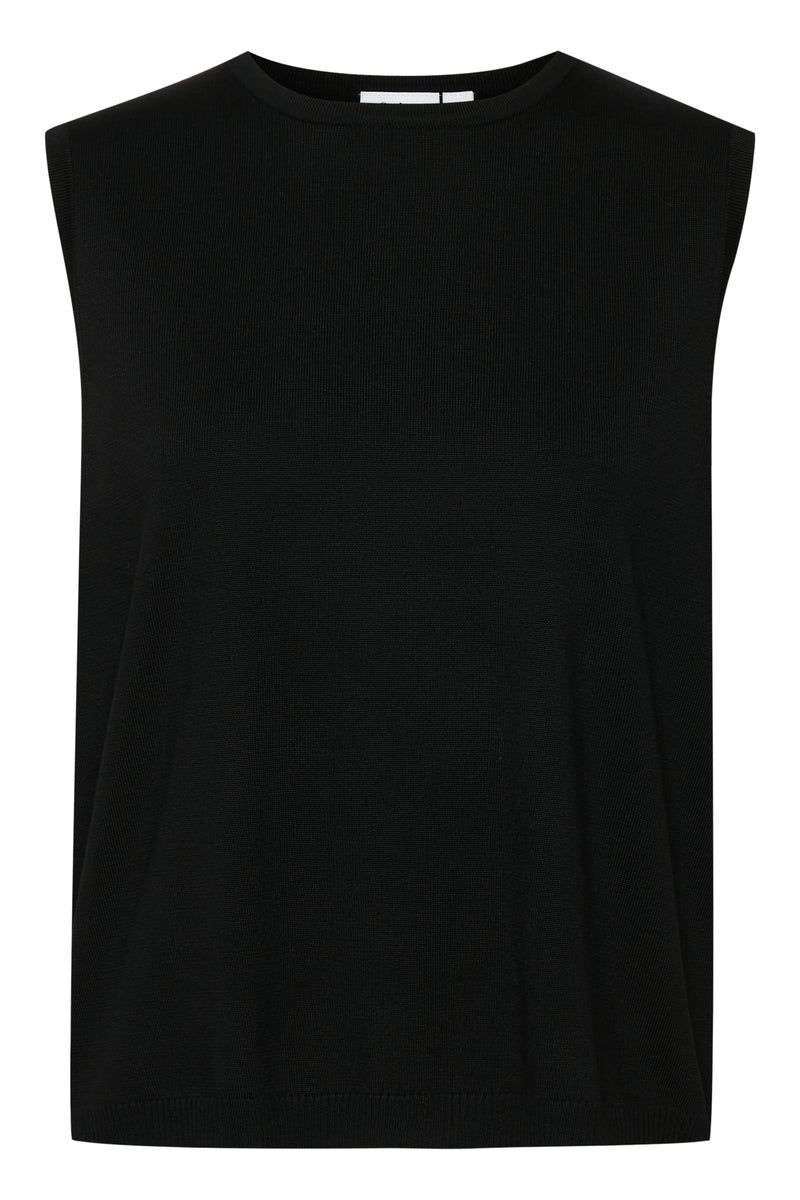 BACK IN STOCK - Saint Tropez Mila Black Melange Knitted Vest