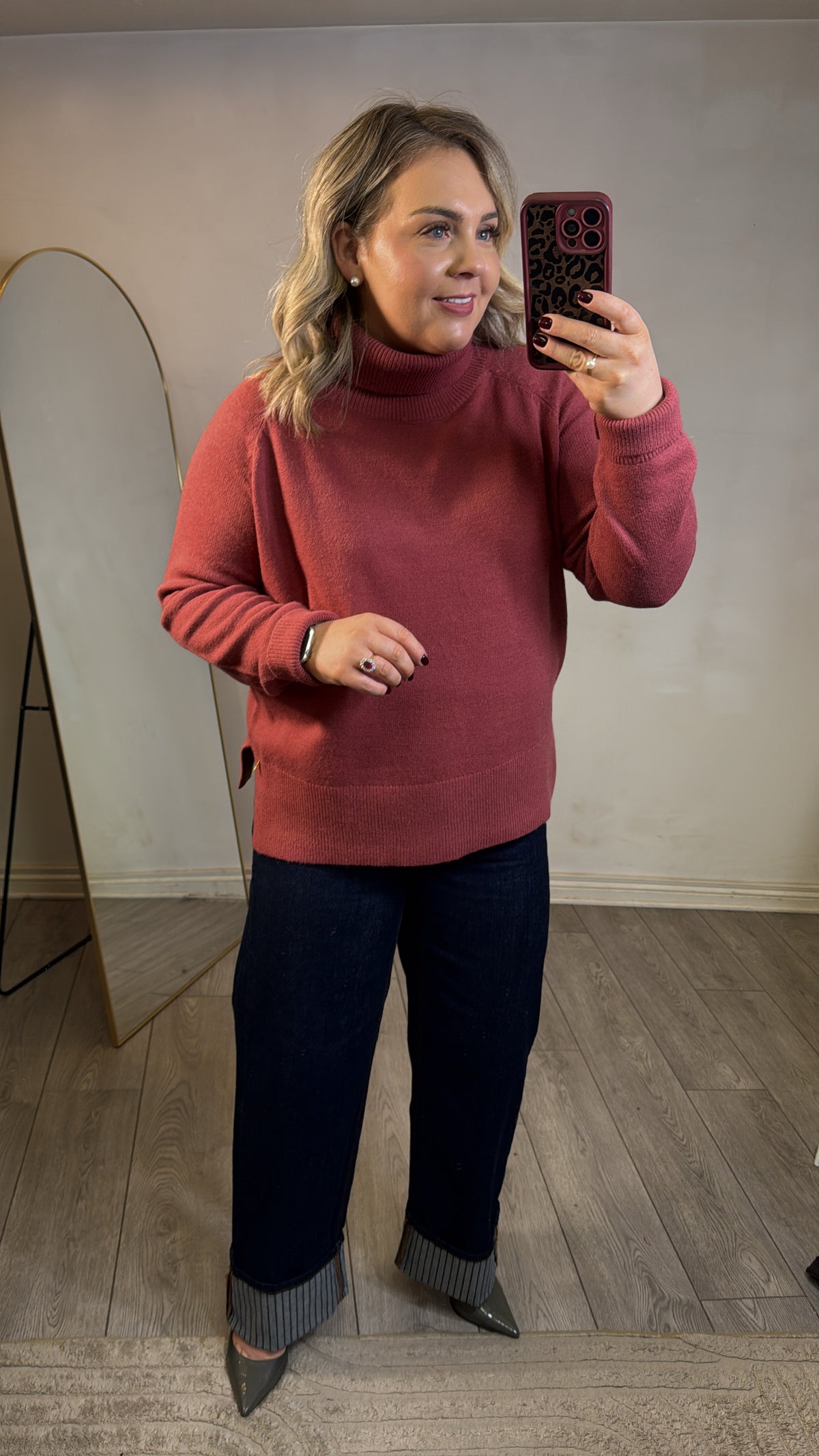 Coster Copenhagen Warm Blush Cowl Neck Longline Knit, 264-2418 