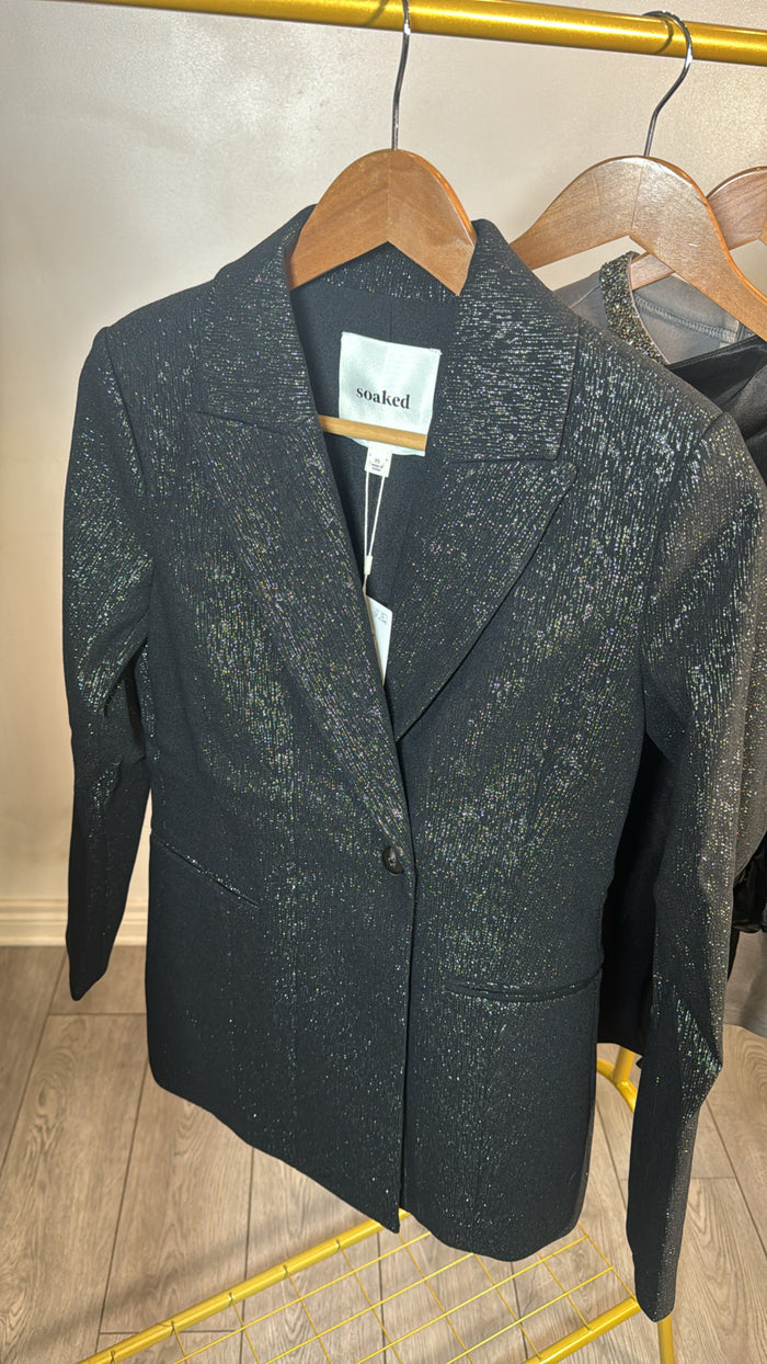 Soaked in Luxury Cahlina Corinne Ultimate Gunmetal Black Longline Blazer