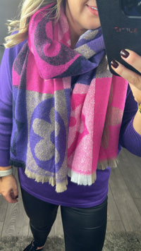 Ruby 67 Purple Louis Vuitton Inspired Blanket Scarf