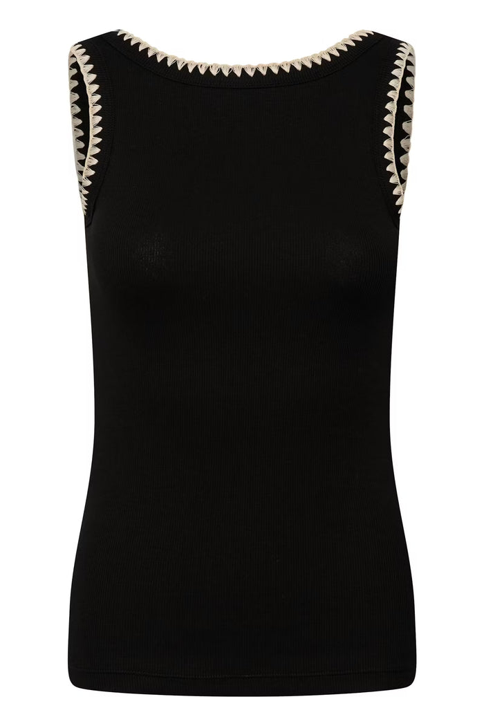 Kaffe Kacarna Black Crocheted Edge Cami Top