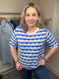 Garcia Summer Cobalt Patterned Knit, O260046