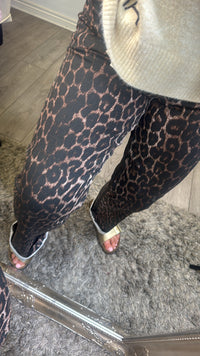 B.Young ByKenna Highwaisted Leopard Straight Leg Ankle Length Jeans, 20817019