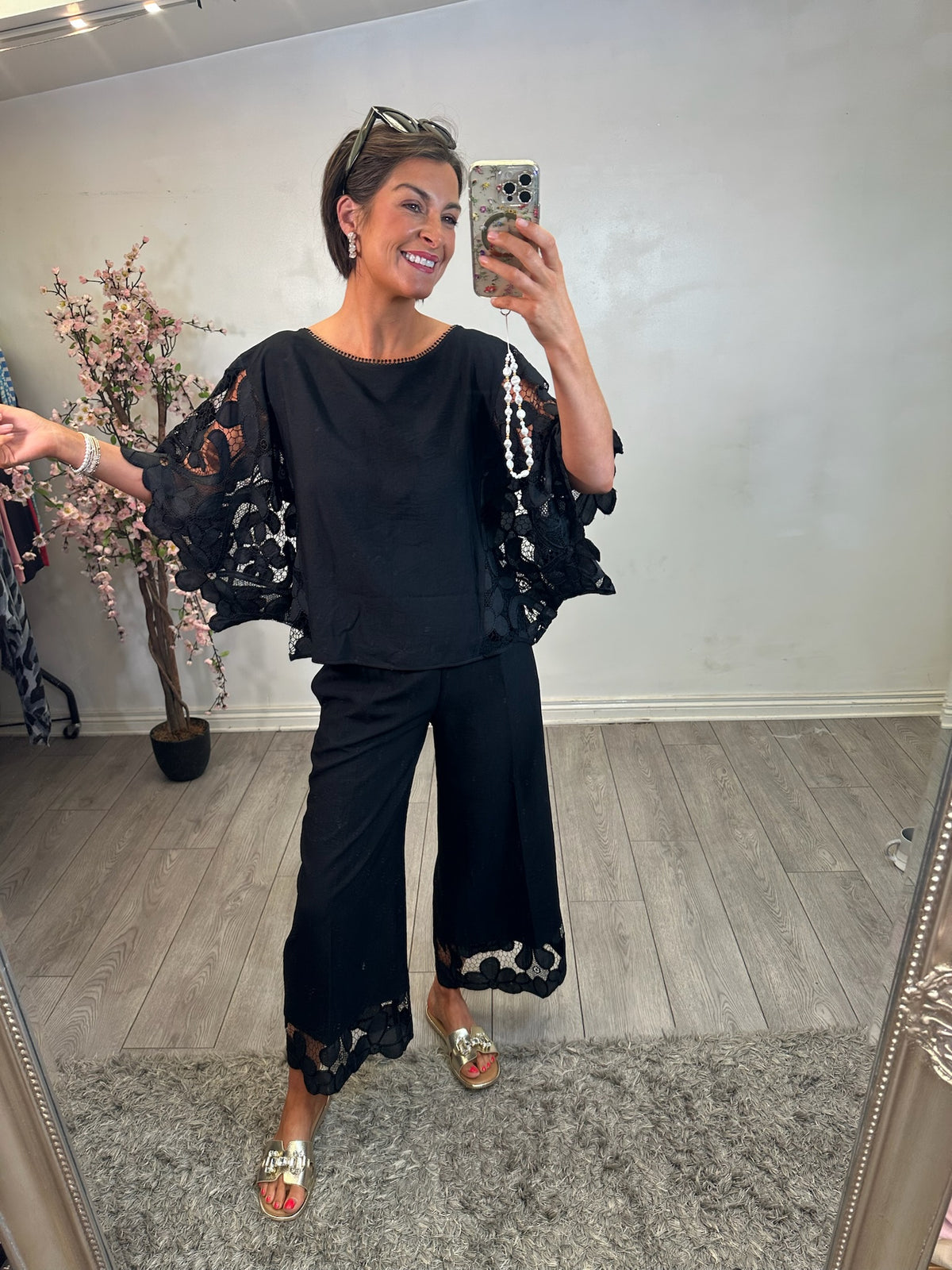 Access Fashion Black Lace Top