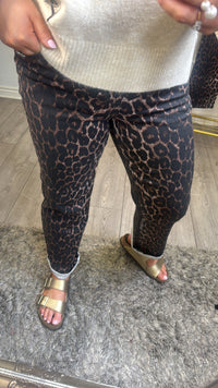 B.Young ByKenna Highwaisted Leopard Straight Leg Ankle Length Jeans, 20817019