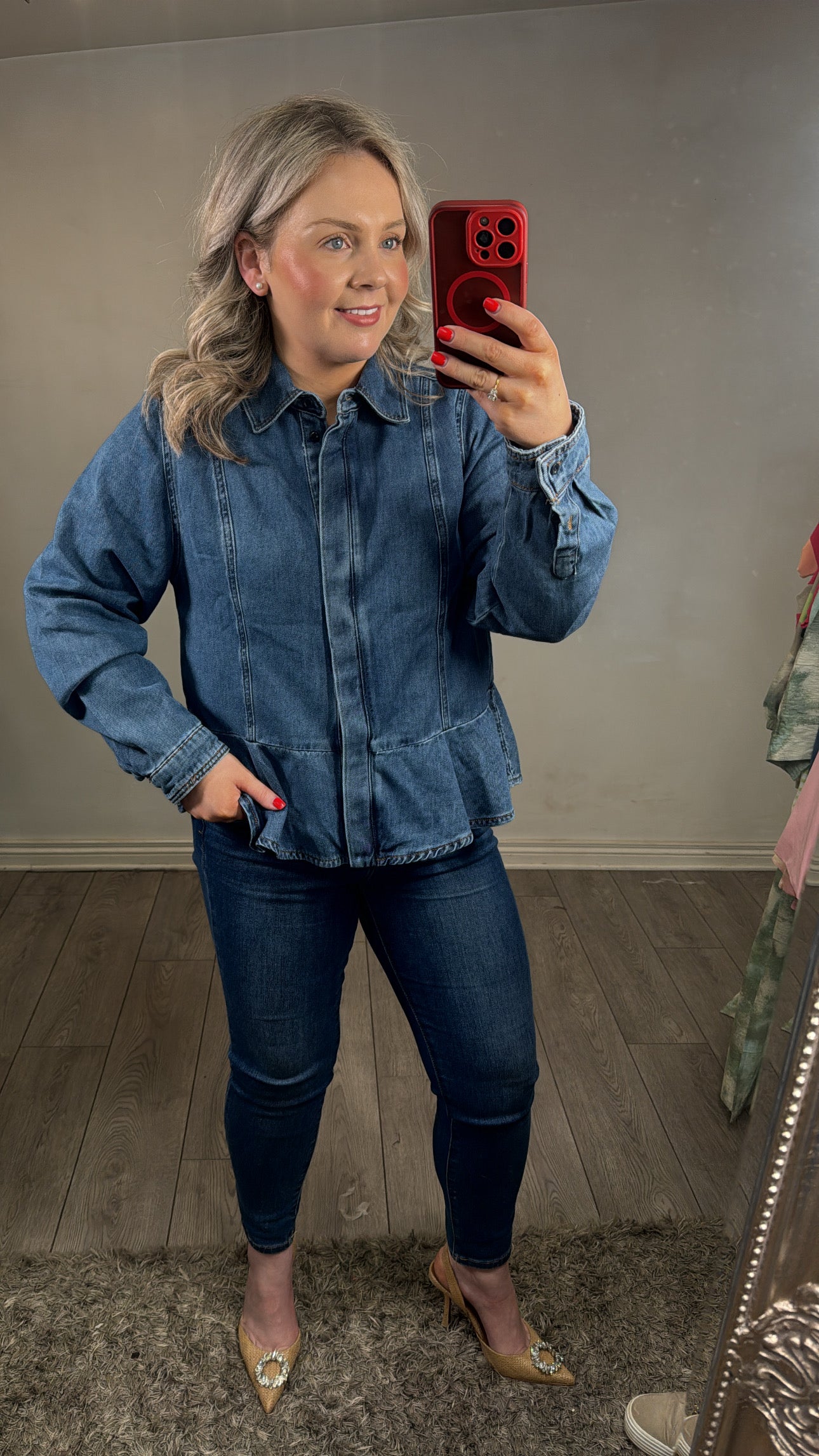 peplum top with jacket