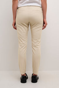 Kaffe Kalea Highwaisted Stone Beige Slim Leg Chino Trousers