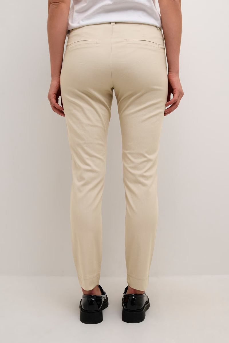 Kaffe Kalea Highwaisted Stone Beige Slim Leg Chino Trousers