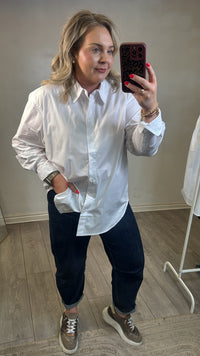 Soaked in Luxury SLNoelle Poplin Bright White Layering Shirt, 30409104