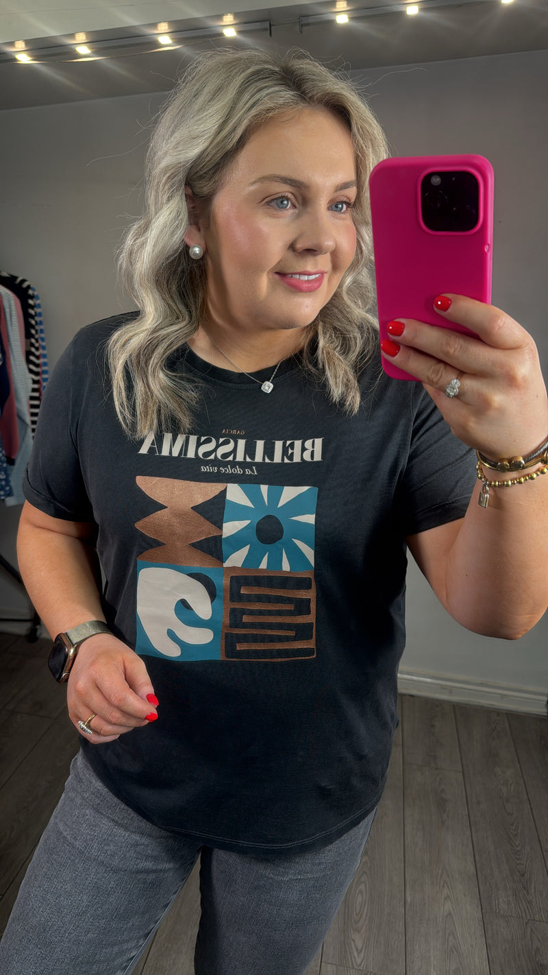 Garcia Charcoal Grey Logo Front T-Shirt