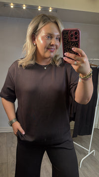 InWear Pannie Chocolate Brown Oversized Modal T-Shirt, 30109225