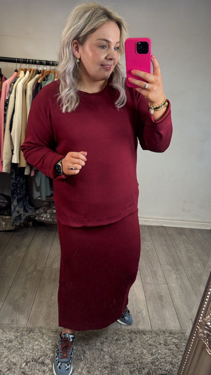 InWear Aida Cabernet Modal Ankle Length Tube Skirt - PRE-ORDER