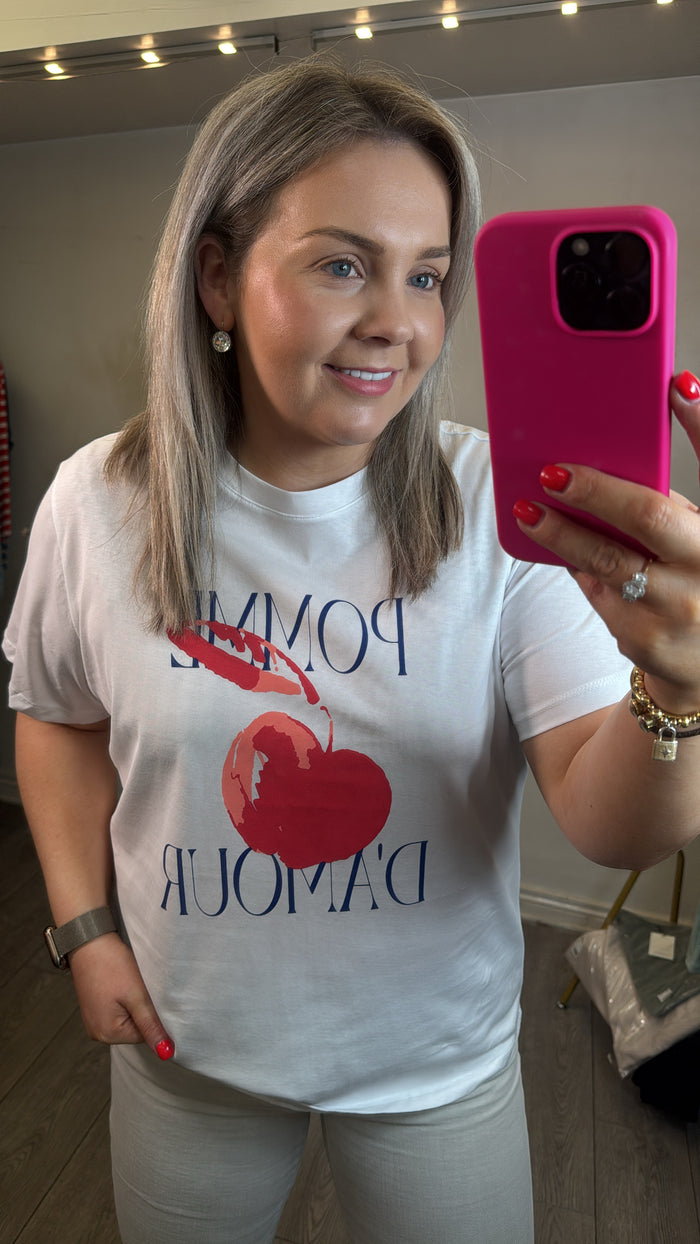 Saint Tropez Harda Red/Blue Logo Front T-Shirt