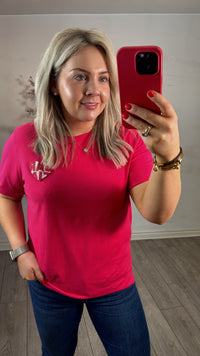 Garcia Lush Pink Embellished Heart T-Shirt, O40003