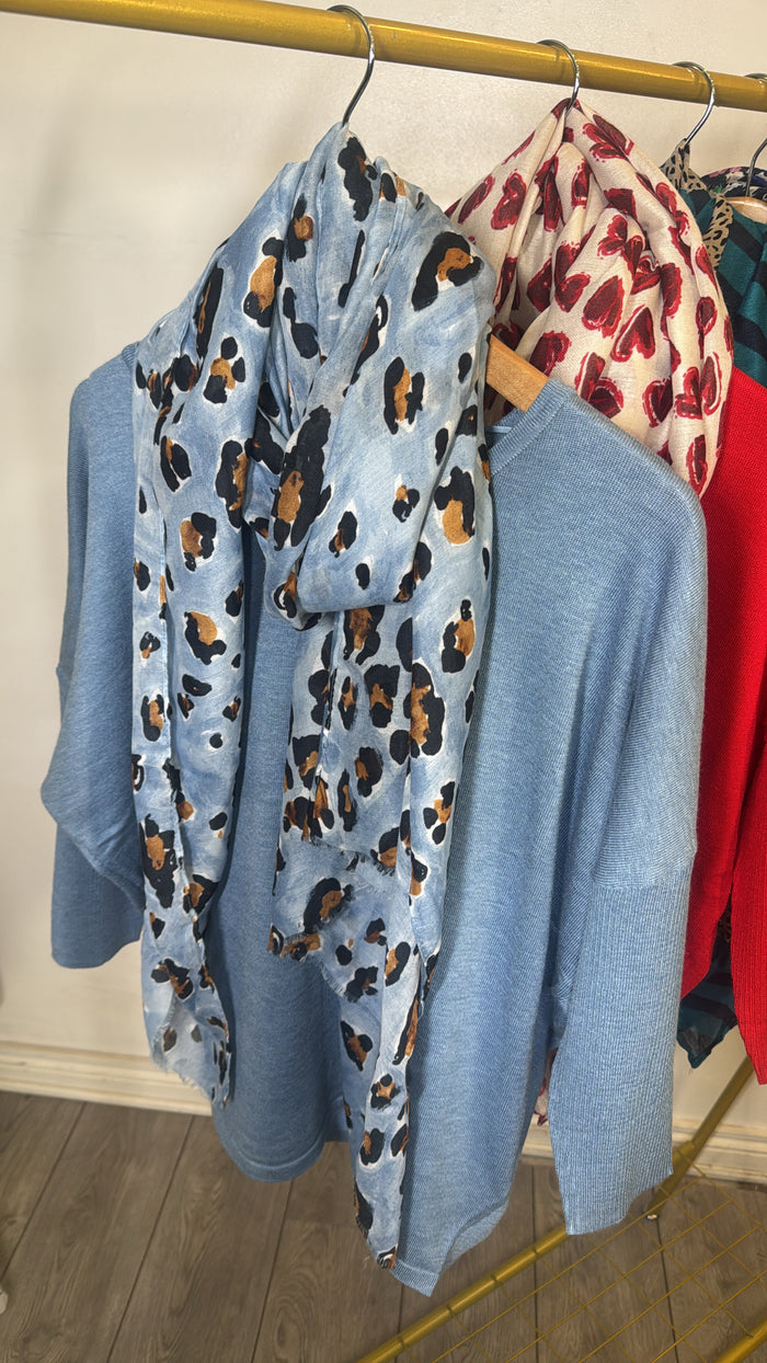 Saint Tropez Mila Blue Shadow Round Neck Knit