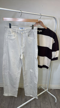 Toxik Highwaisted Barrel Leg Stone Beige Jeans