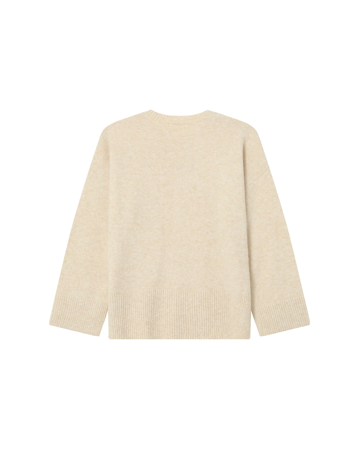 Grace & Mila Saints Oatmeal Beige 'OUI' Burgundy Embroidered Knit