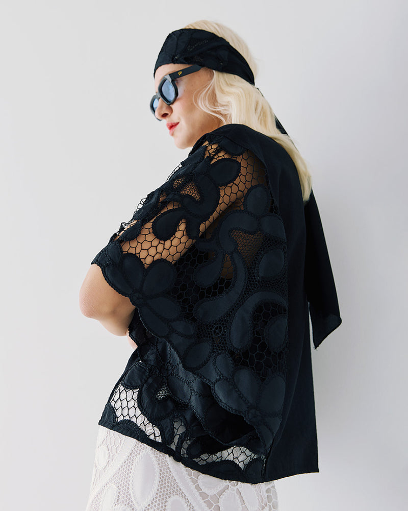 Access Fashion Black Lace Top