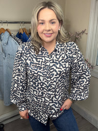 Garcia Summer Cobalt Abstract Printed Shirt, O260031