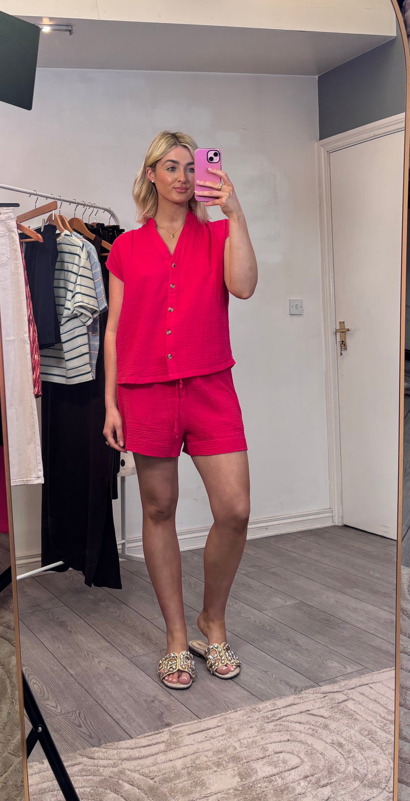 Grace & Mila Wasabi Fuchsia Pink Shorts