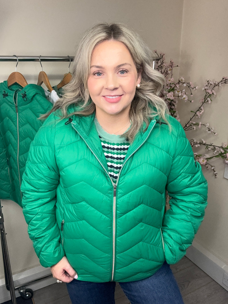 Fransa FrBaPadding Bosphorus Green Puffa Coat with Hood, 20609336