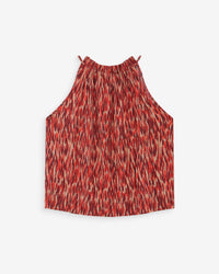 Grace & Mila Votello Sangria Printed Halterneck Relaxed Fit Blouse