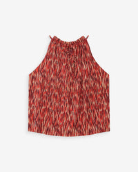 Grace & Mila Votello Sangria Printed Halterneck Relaxed Fit Blouse