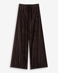Grace & Mila Wonka Chocolate Brown Plisse Wide Leg Trousers 
