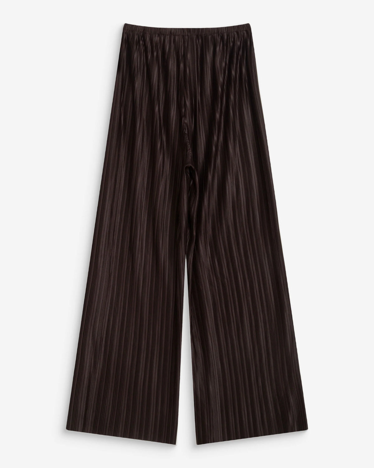 Grace & Mila Wonka Chocolate Brown Plisse Wide Leg Trousers 