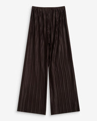 Grace & Mila Wonka Chocolate Brown Plisse Wide Leg Trousers 