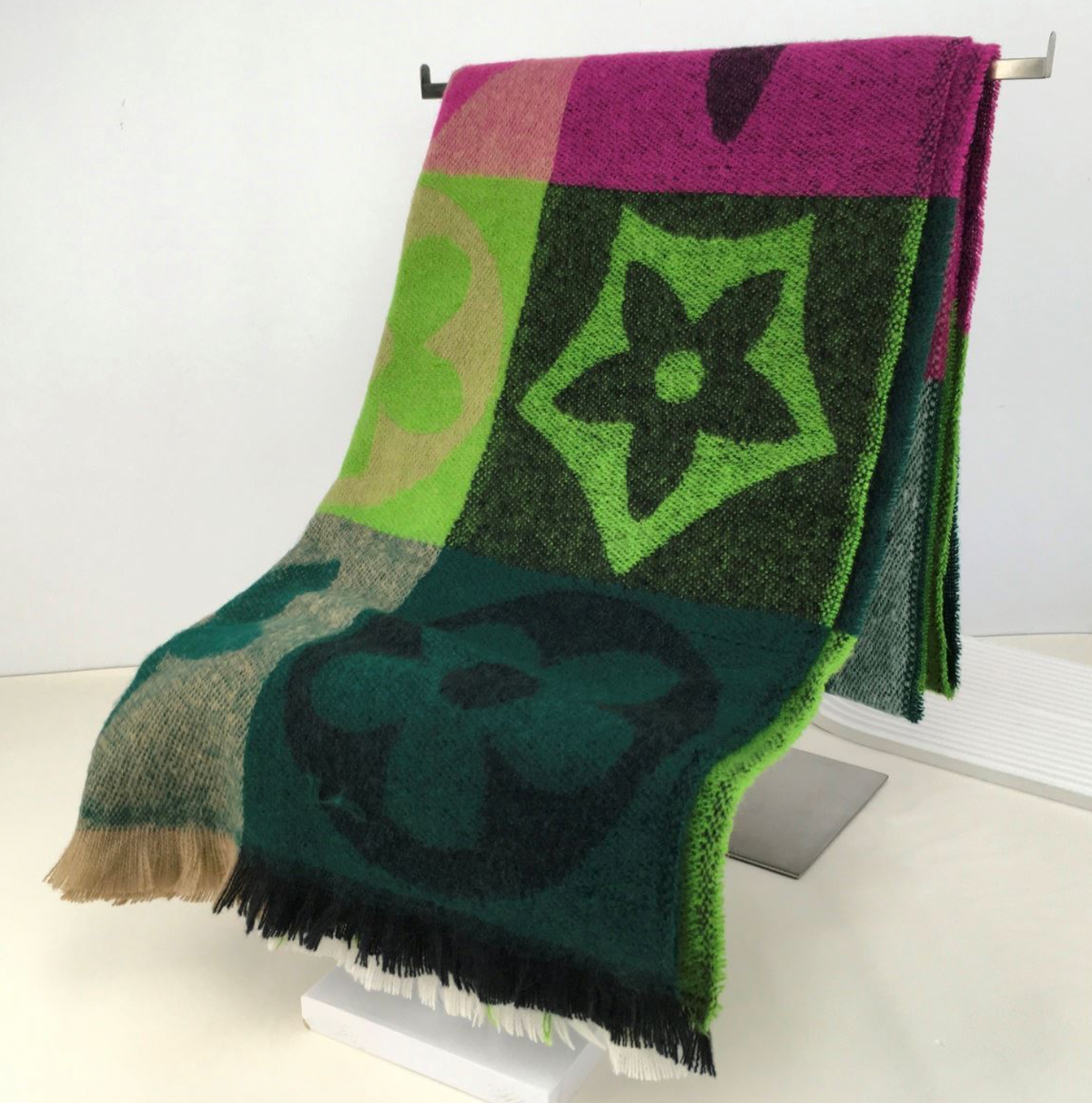 Ruby 67 Green Louis Vuitton Inspired Blanket Scarf