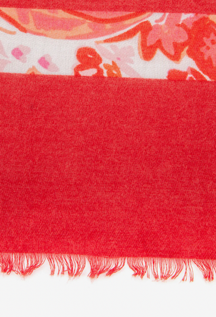 Ruby 67 Pink/Red Paisley Print Scarf