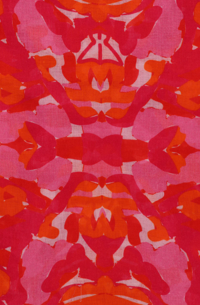 Ruby 67 Hot Pink Kaleidoscopic Abstract Print Scarf