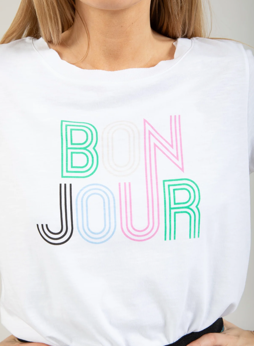 Coster Copenhagen White T-Shirt with 'Bonjour' Logo, 242-1230